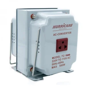 TRANSFORMADOR "HURRICANE" 500W 220- 110V PLOMO TOMA UNIVERSAL C/LT